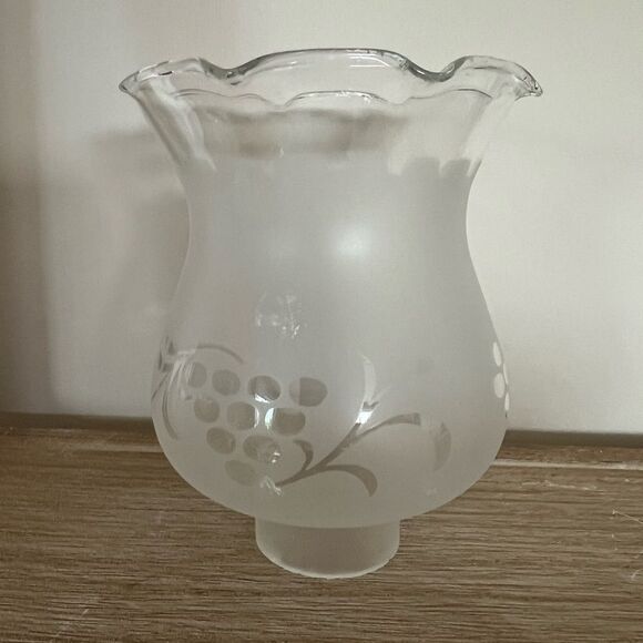 Vintage Clear Frosted Glass Vanity Ceiling Fan Globe Shade - Picture 3 of 7